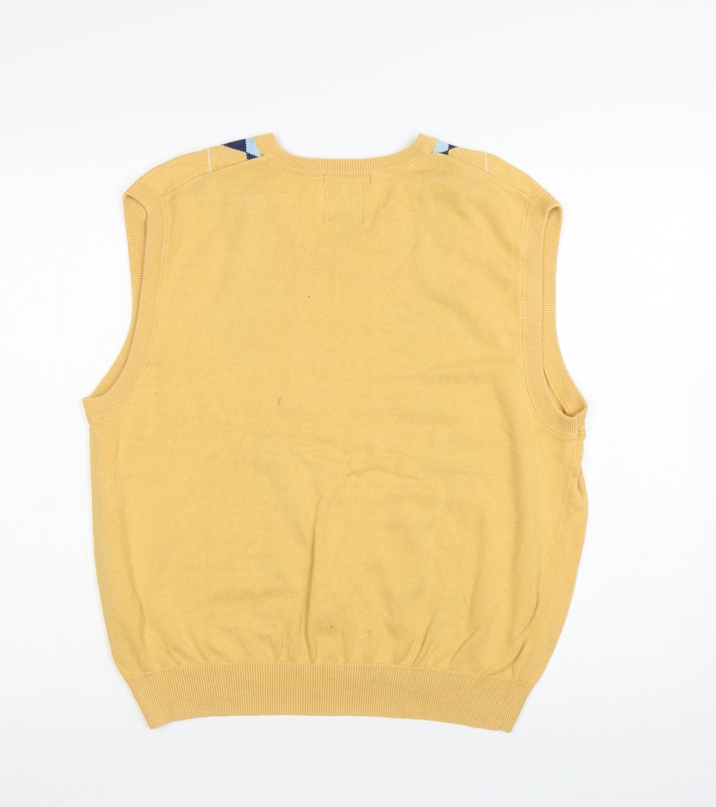 Pebble Beach Men's Yellow Argyle Cotton Golf Vest M