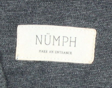 Nümph Women’s Grey Knee Length Skater Dress XL High Neck Stretch