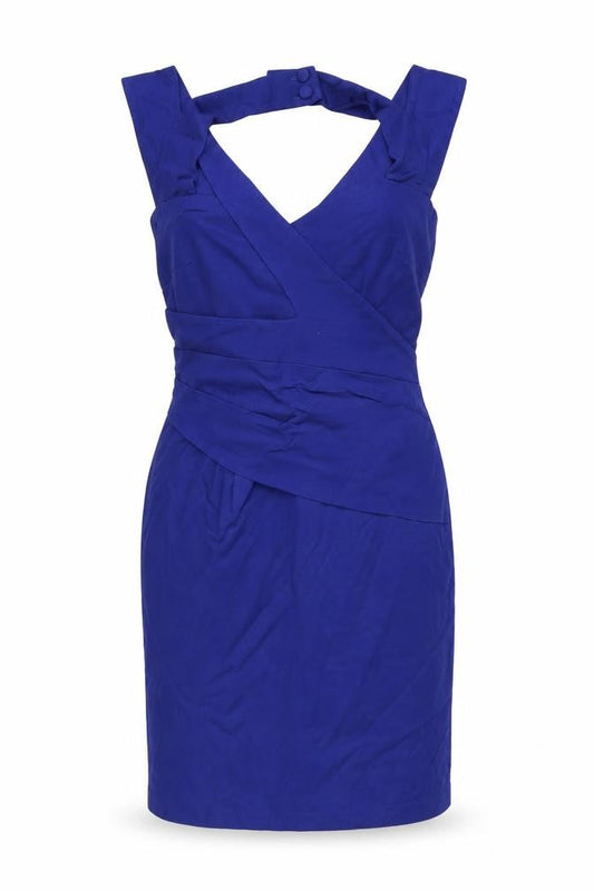 Reiss Women's Blue Bodycon Knee Length Sleeveless Dress UK 6