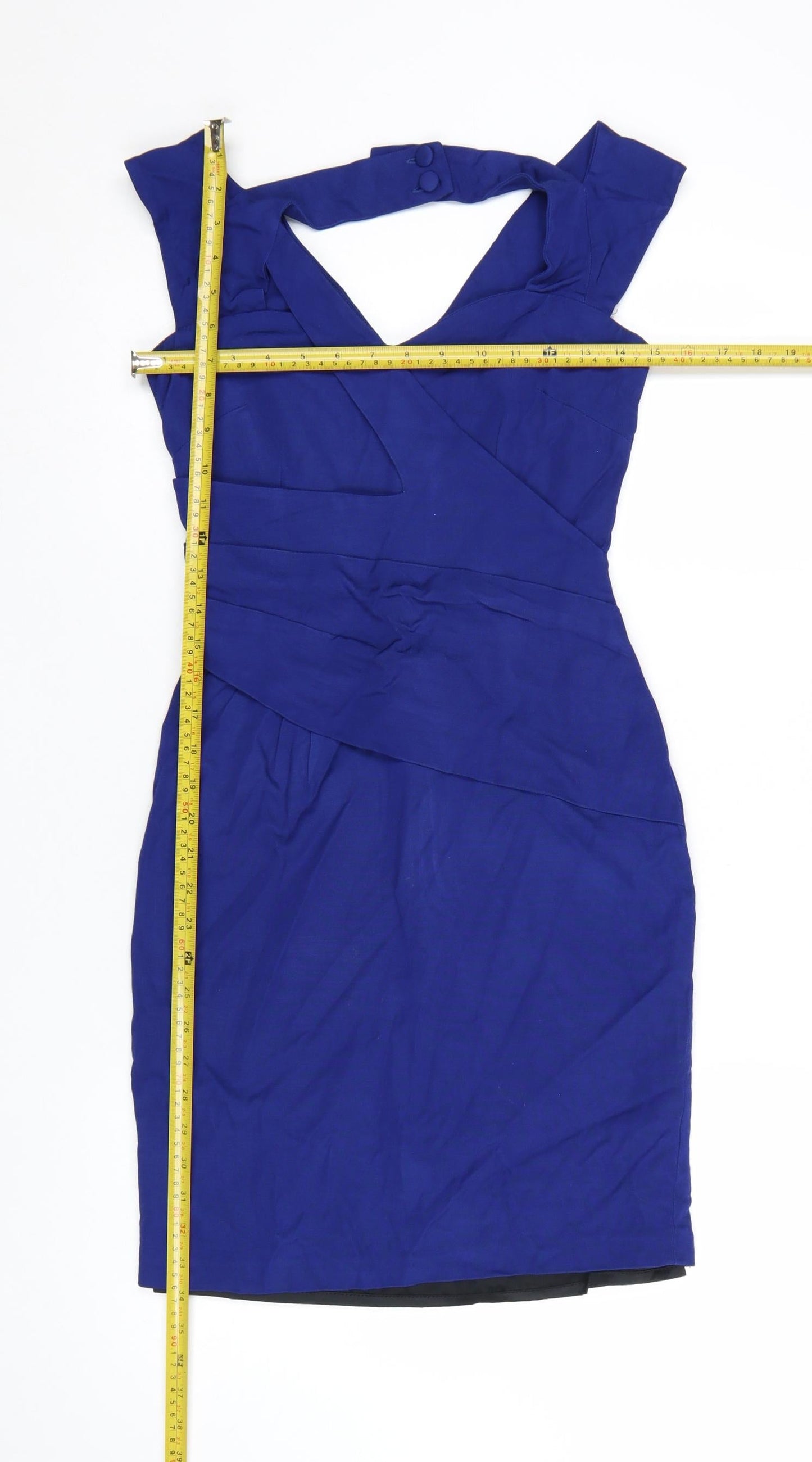 Reiss Women's Blue Bodycon Knee Length Sleeveless Dress UK 6