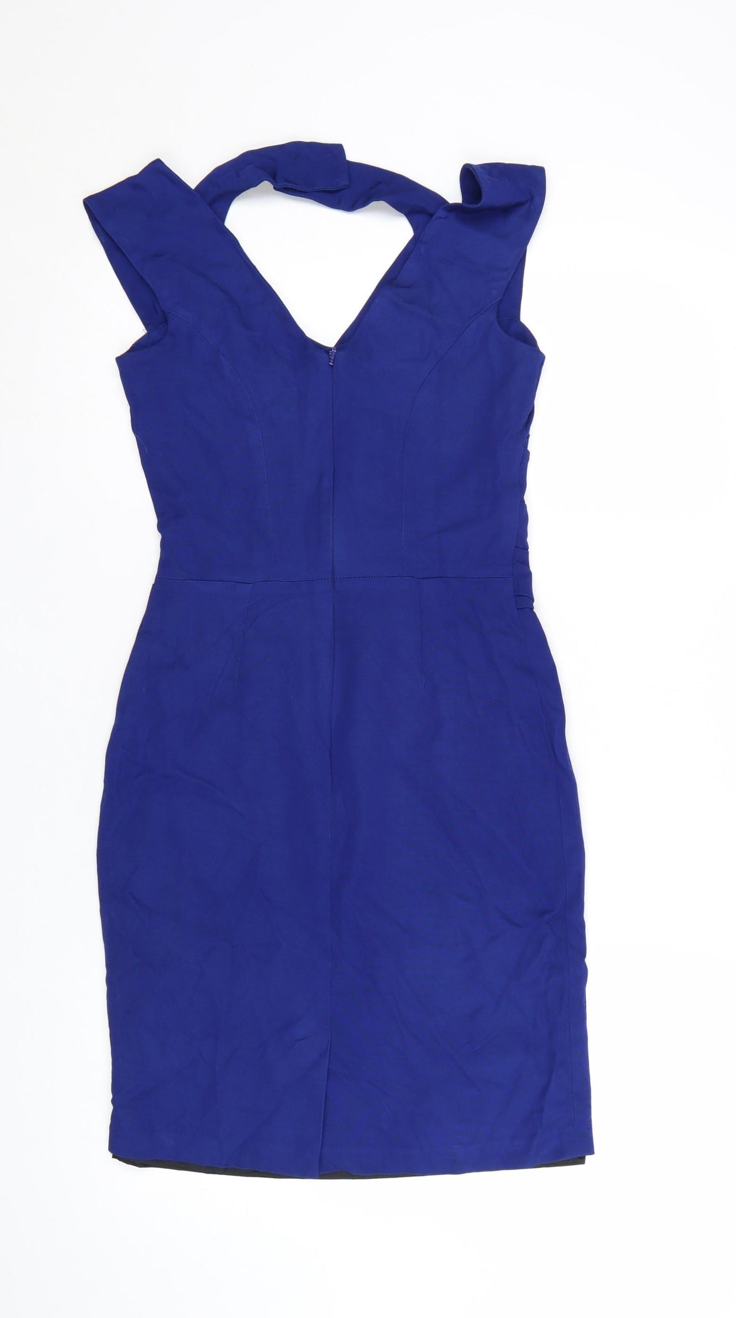 Reiss Women's Blue Bodycon Knee Length Sleeveless Dress UK 6