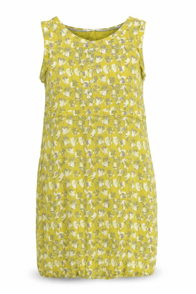 White Stuff Women’s Yellow Floral Sleeveless Shift Dress Size 12