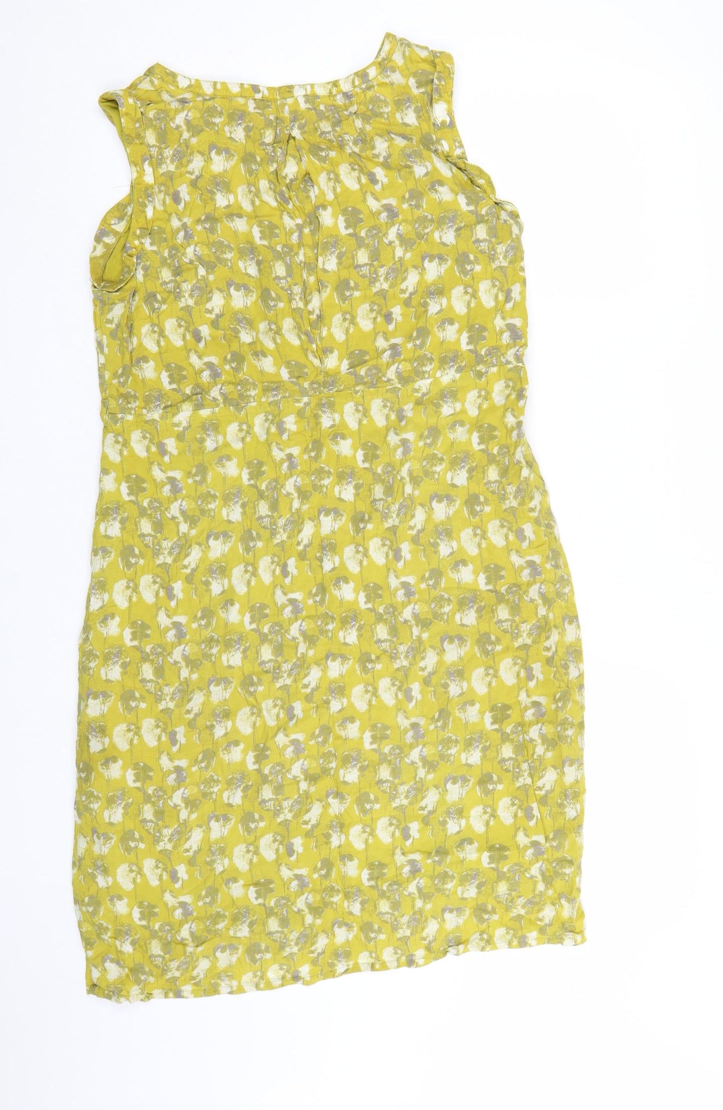 White Stuff Women’s Yellow Floral Sleeveless Shift Dress Size 12