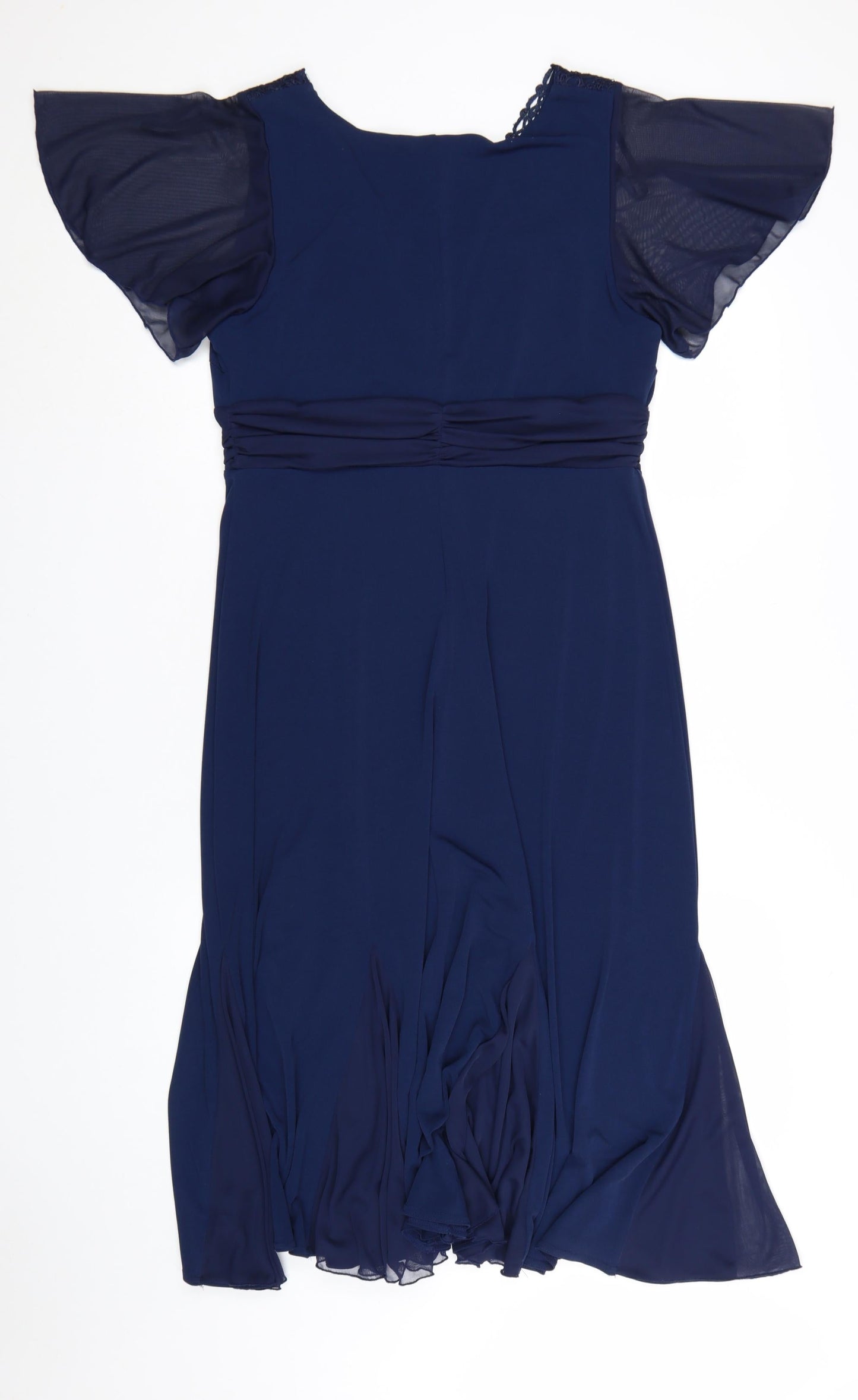 Joanna Hope Women's Blue Lace Midi Fit & Flare Dress Size 14
