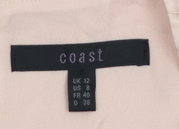 Coast Women's Pink Beaded Chiffon Camisole Top UK 12