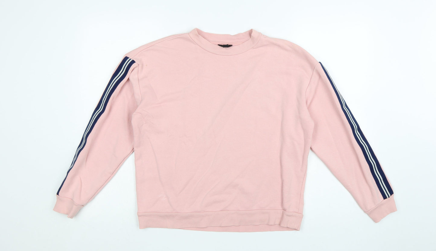 Topshop Petite Pink Long Sleeve Pullover Sweatshirt UK 10