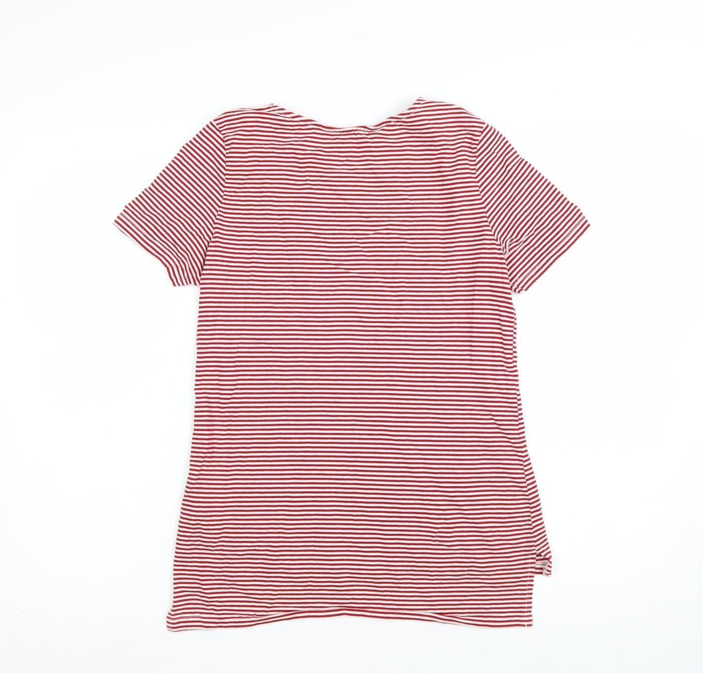 Dorothy Perkins Women Red Striped Mon Cheri T-Shirt Size 10