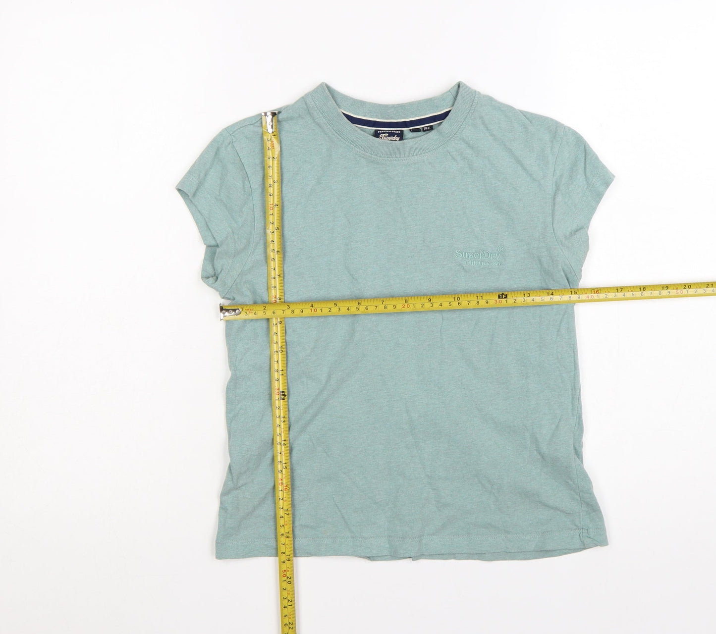 Superdry Womens Green Basic Jersey Cotton T-Shirt Size 10