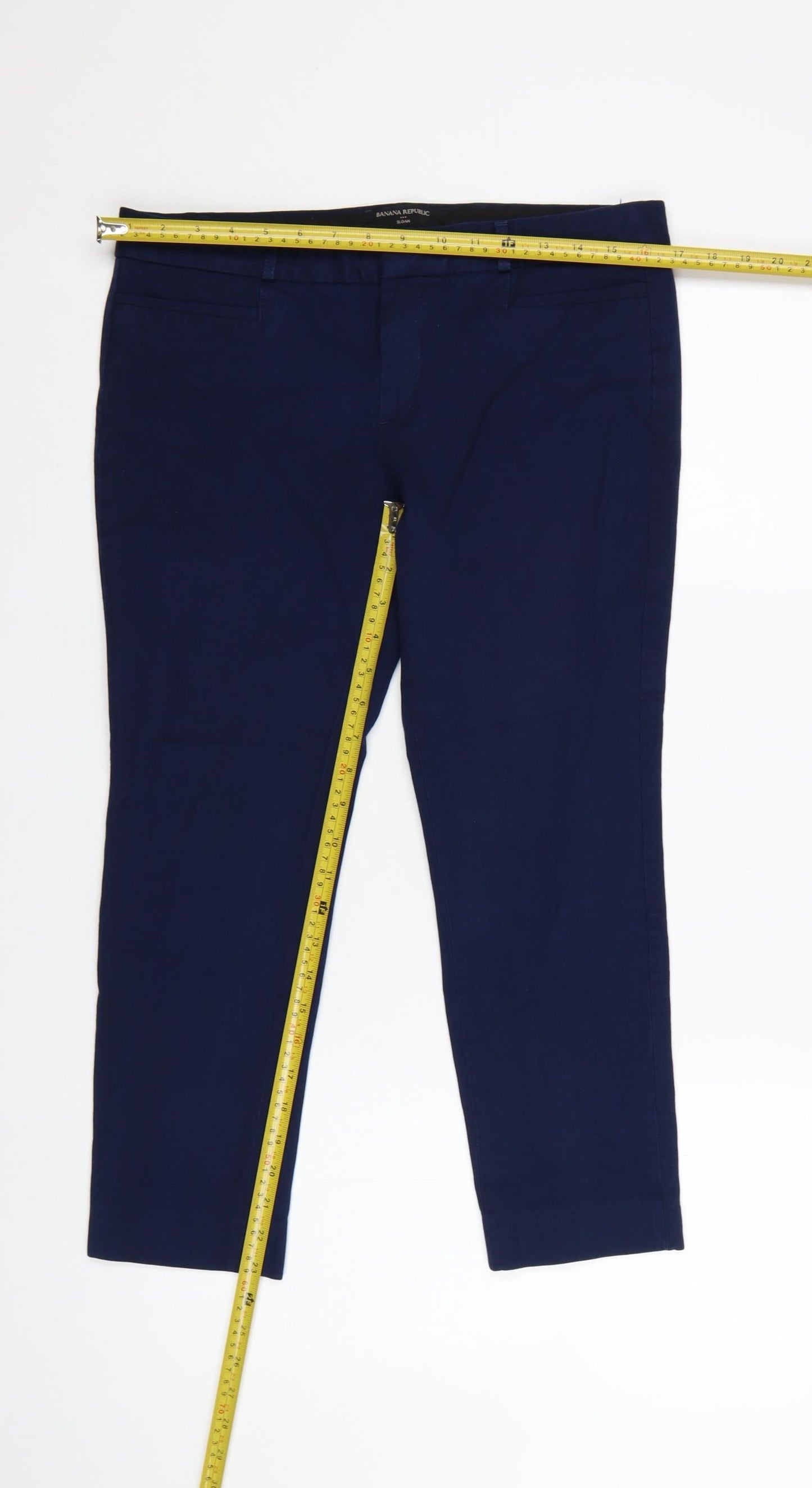 Banana Republic Women Petites Blue Slim Cropped Trousers Size 10