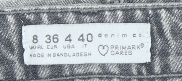 Primark Womens Grey Denim Cargo Midi Skirt Size 8