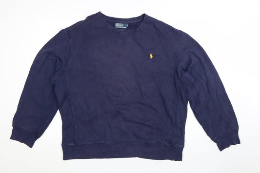 Polo Ralph Lauren Men's Blue XL Crew Neck Cotton Pullover Sweatshirt