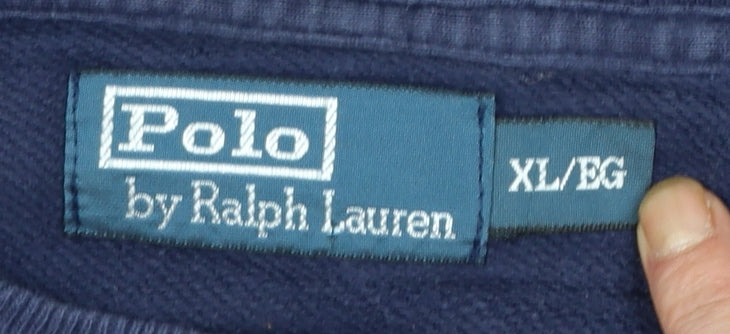 Polo Ralph Lauren Men's Blue XL Crew Neck Cotton Pullover Sweatshirt