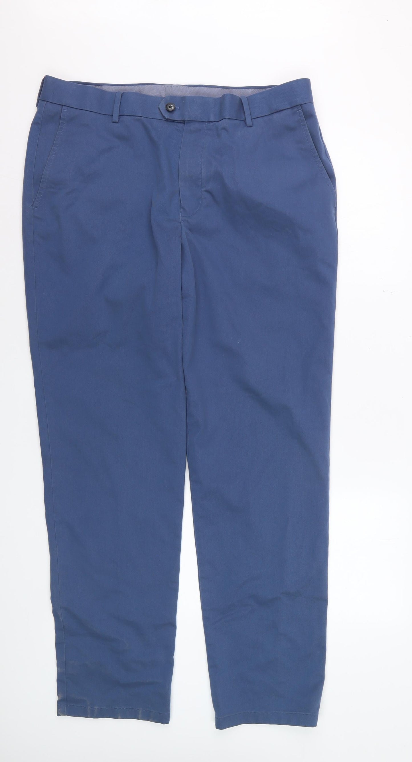 Charles Tyrwhitt Men's Blue Chino Trousers 36W 32L Cotton Stretch