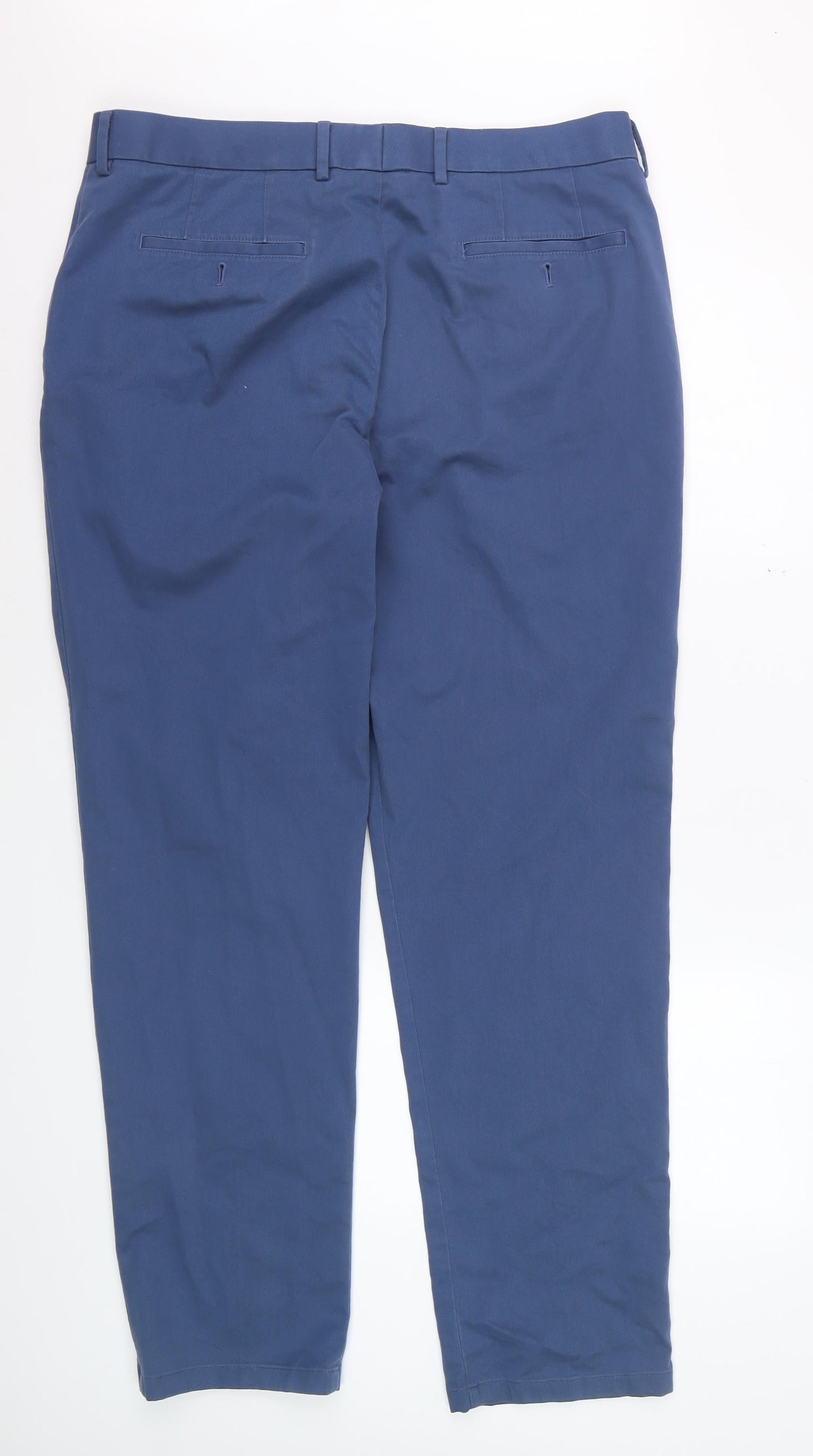 Charles Tyrwhitt Men's Blue Chino Trousers 36W 32L Cotton Stretch