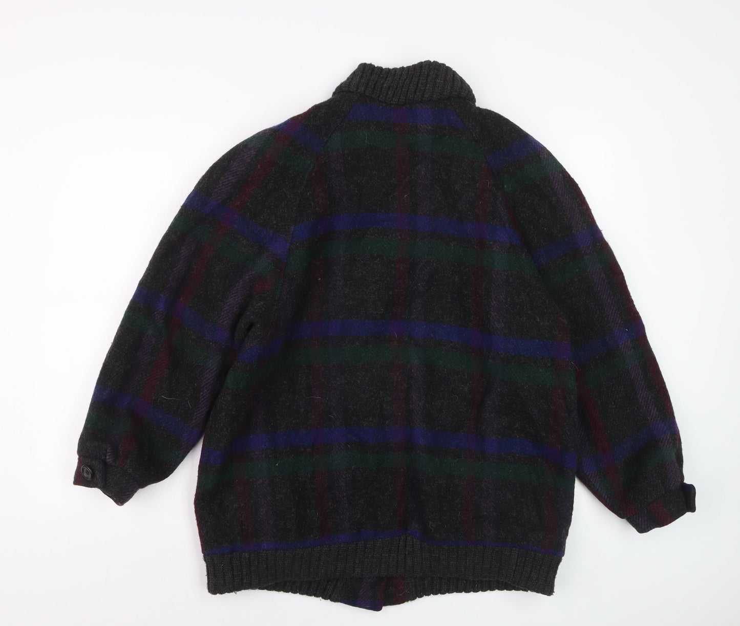Braefair Women's Multicoloured Wool Check Mid-Length Jacket Size 12