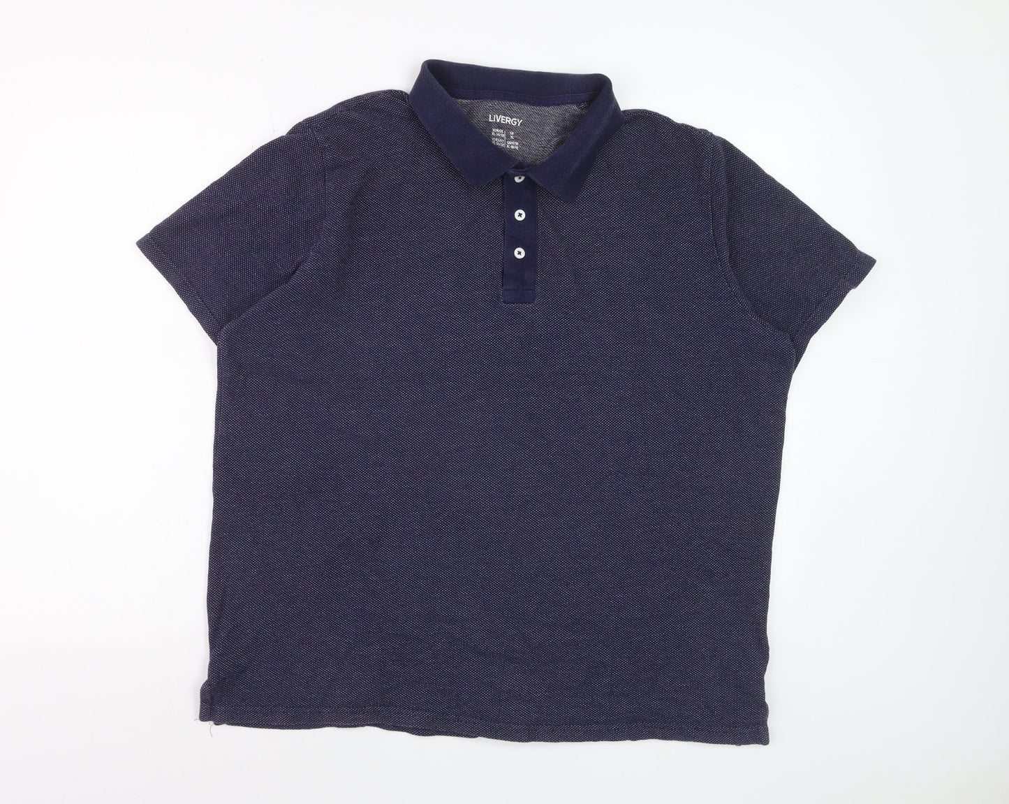 Livergy Men’s Blue Cotton Short Sleeve Polo Shirt XL