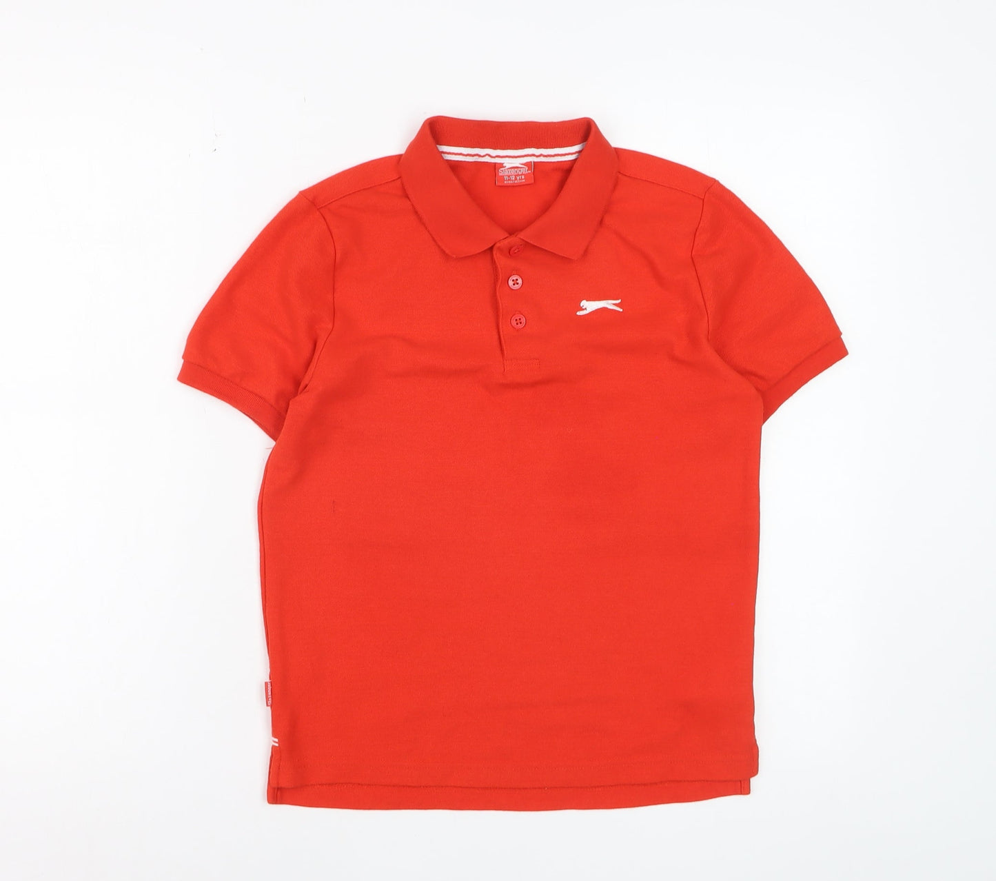 Slazenger Boys Red Polo Shirt 11-12 Years Classic Short Sleeve Sportswear