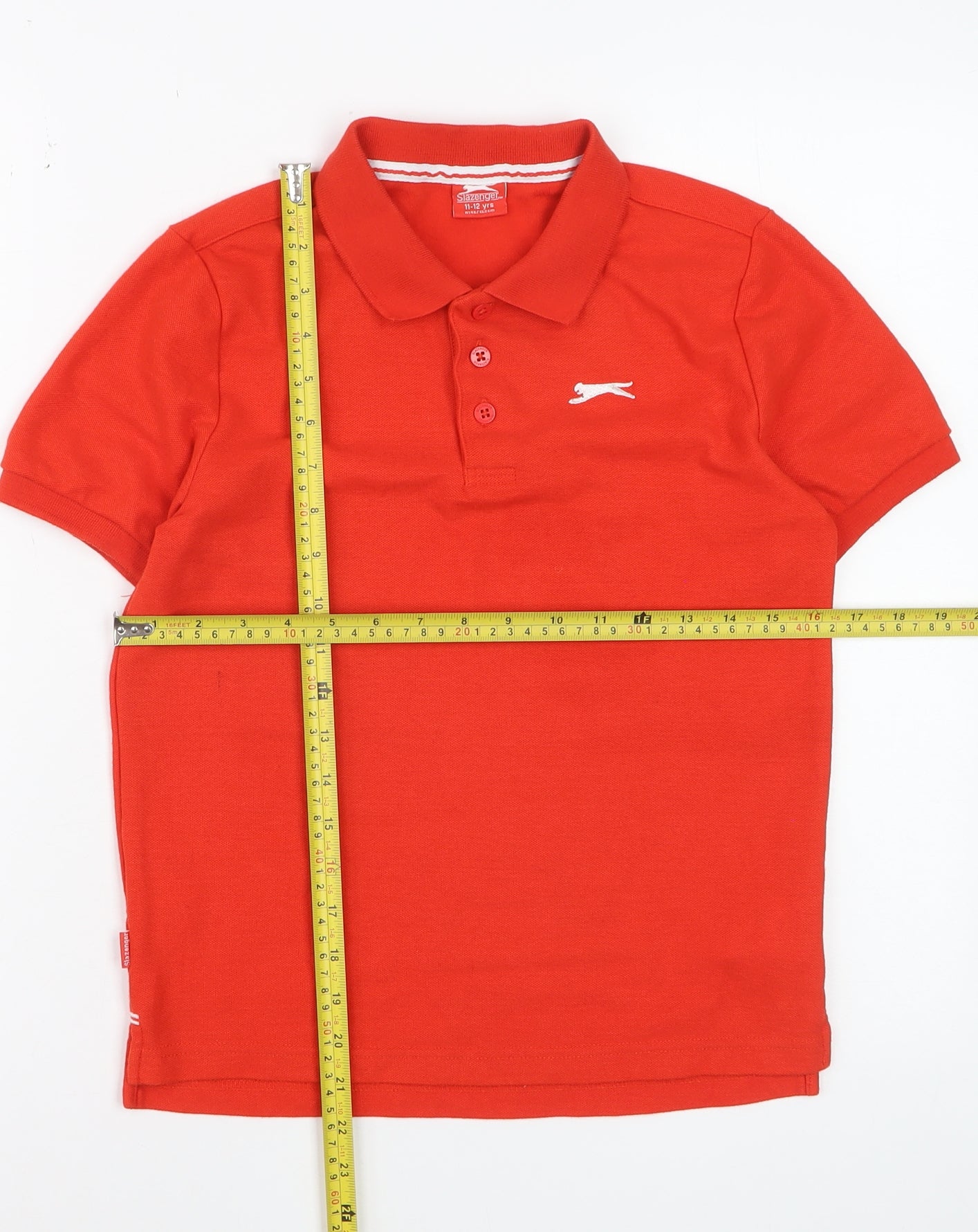 Slazenger Boys Red Polo Shirt 11-12 Years Classic Short Sleeve Sportswear
