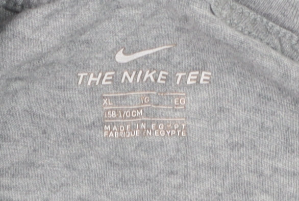 Nike Boys Grey XL Sports Graphic Cotton T-Shirt