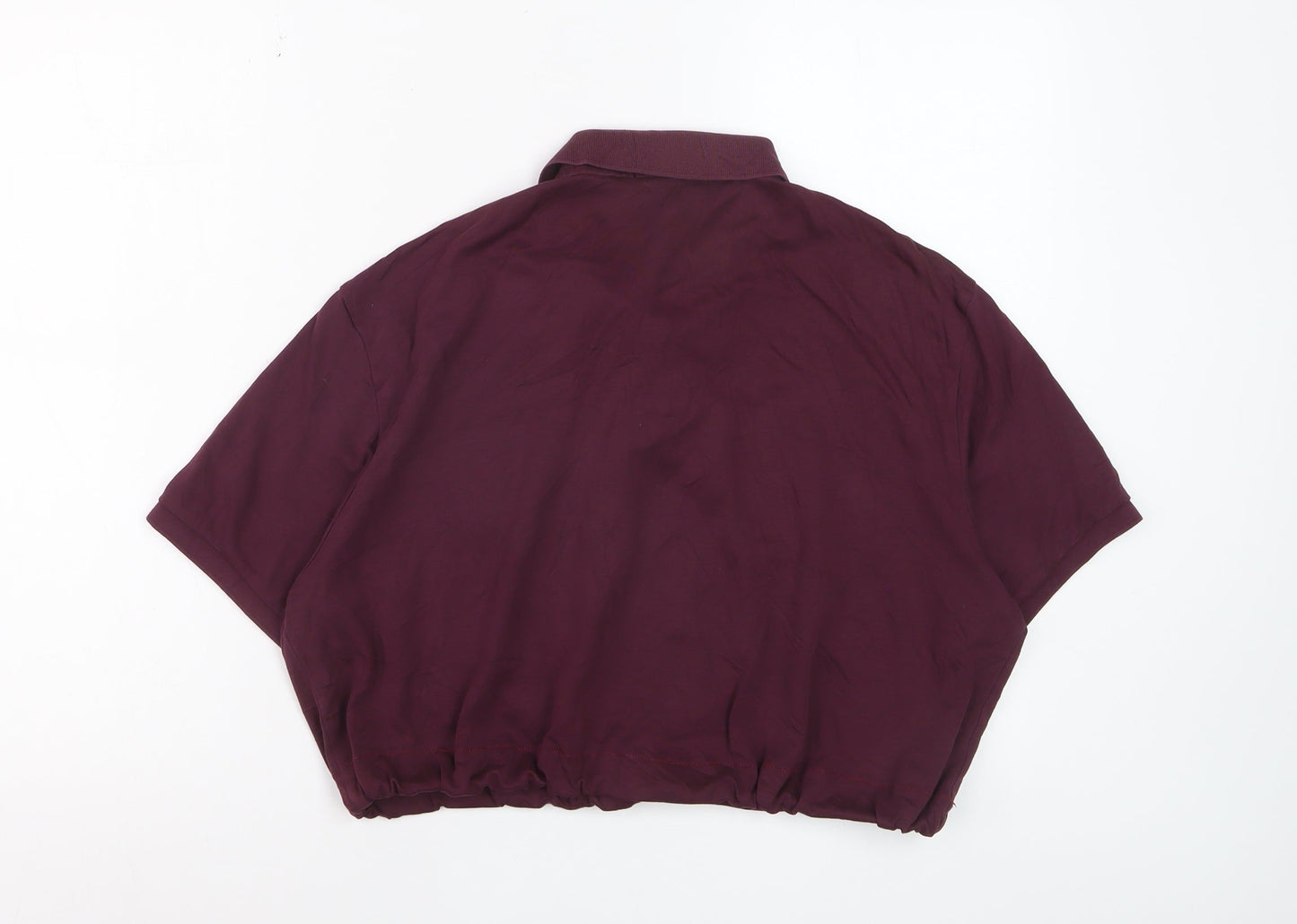 Ralph Lauren Women's Purple 2XL Slim Fit Cropped Polo Shirt
