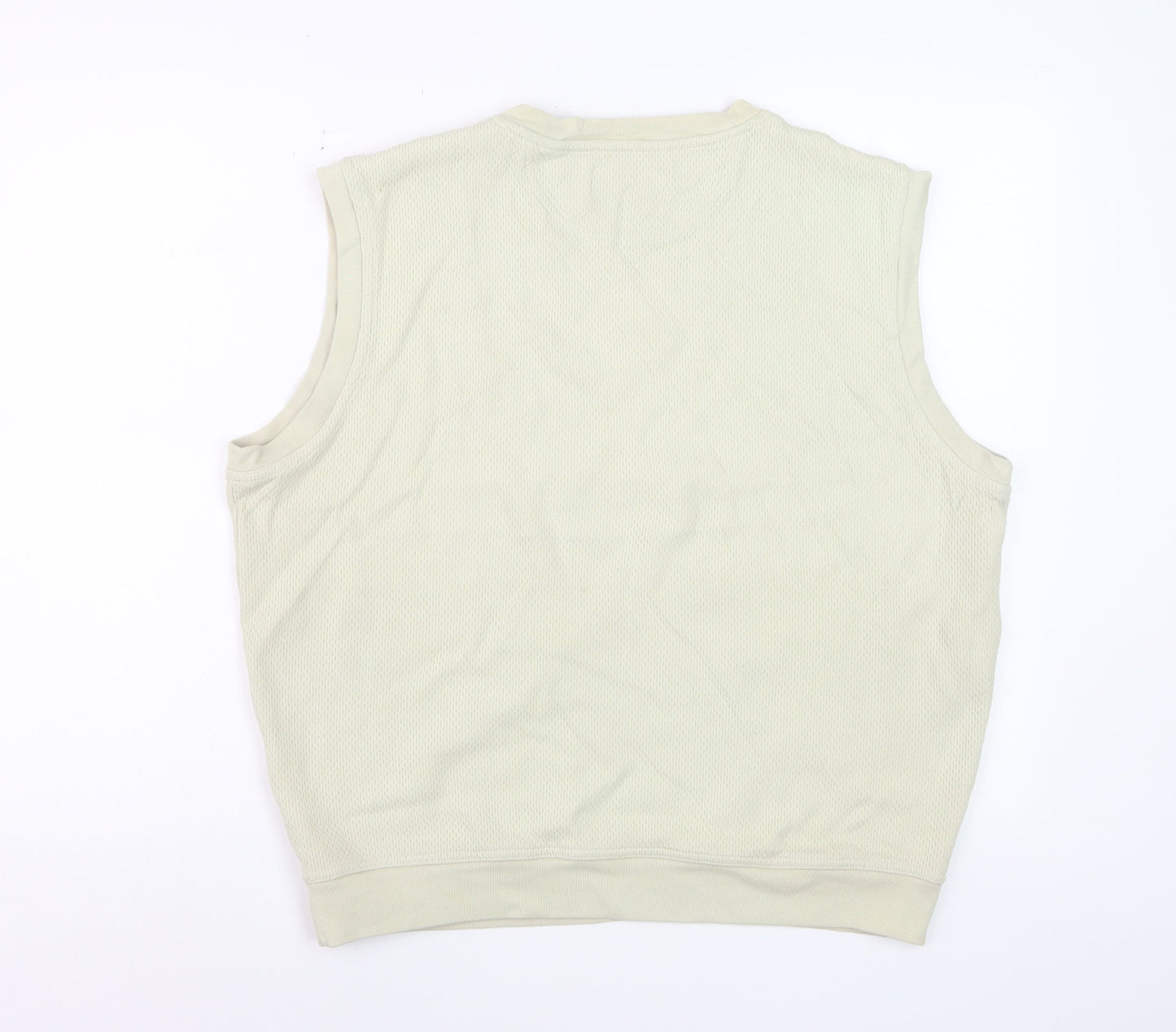 Pringle Men’s Beige V-Neck Sleeveless Cotton Vest Sweatshirt Size M
