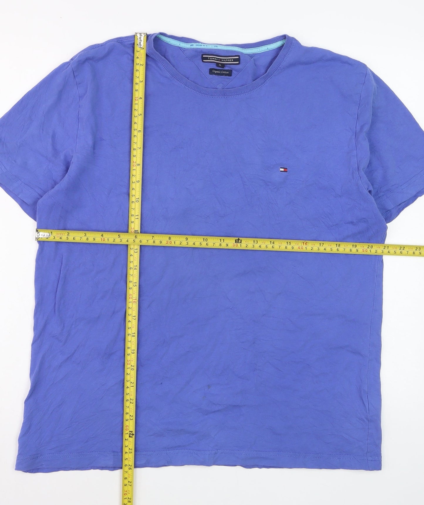 Tommy Hilfiger Men's Blue XL Organic Cotton Crew Neck T-Shirt