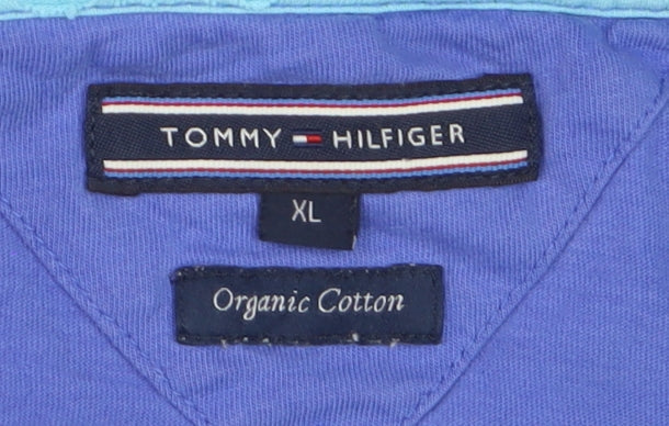 Tommy Hilfiger Men's Blue XL Organic Cotton Crew Neck T-Shirt
