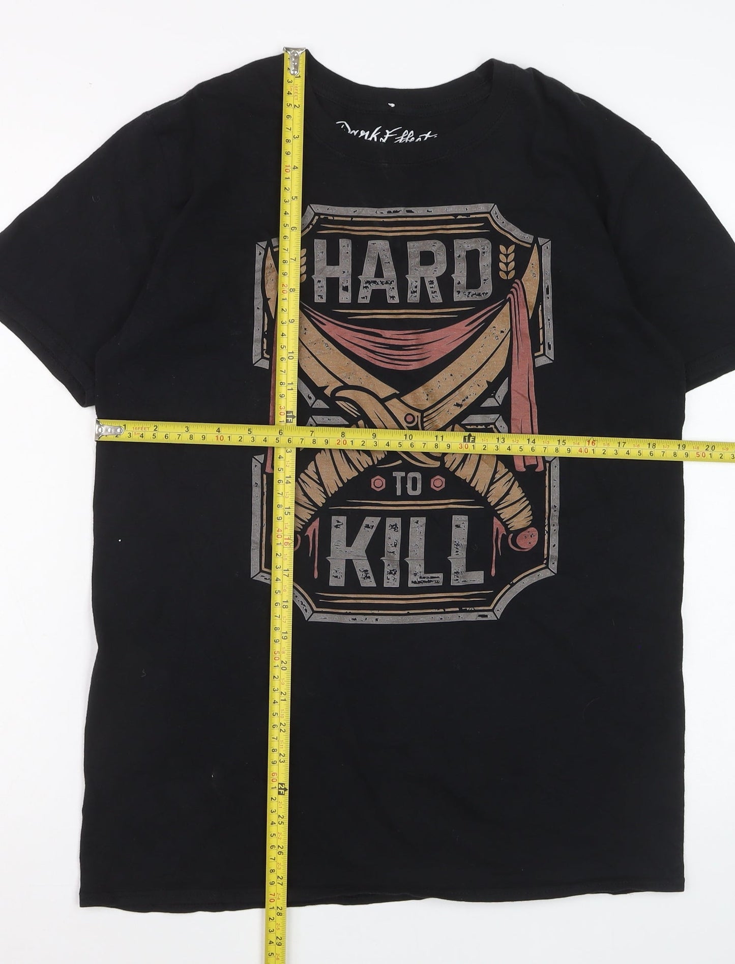 Dark Effects Mens Black Medium Graphic Rock T-Shirt