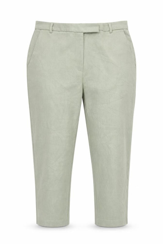 Marks and Spencer Womens Sage Green Size 14 Regular Cropped Trousers