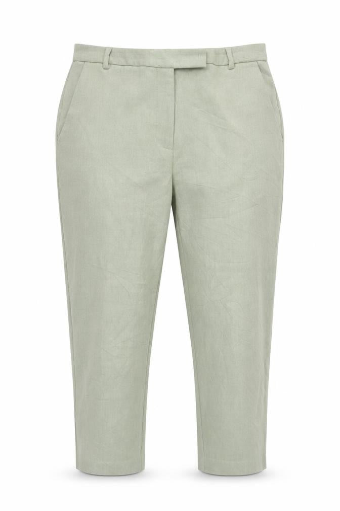Marks & Spencer Womens Sage Green Size 14 Regular Cropped Trousers