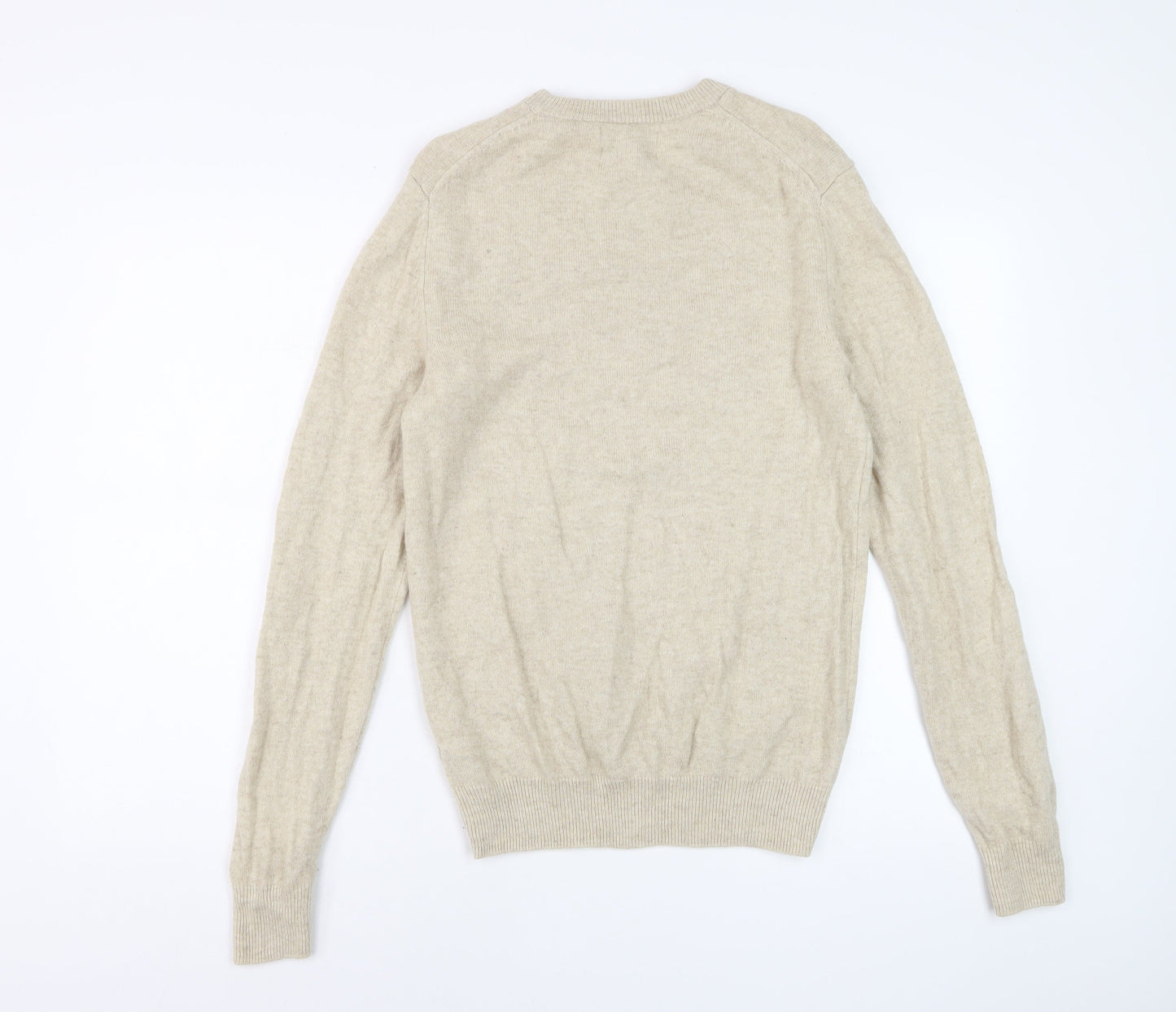 Marks and Spencer Women's Beige Lambswool Crew Neck Jumper Size S