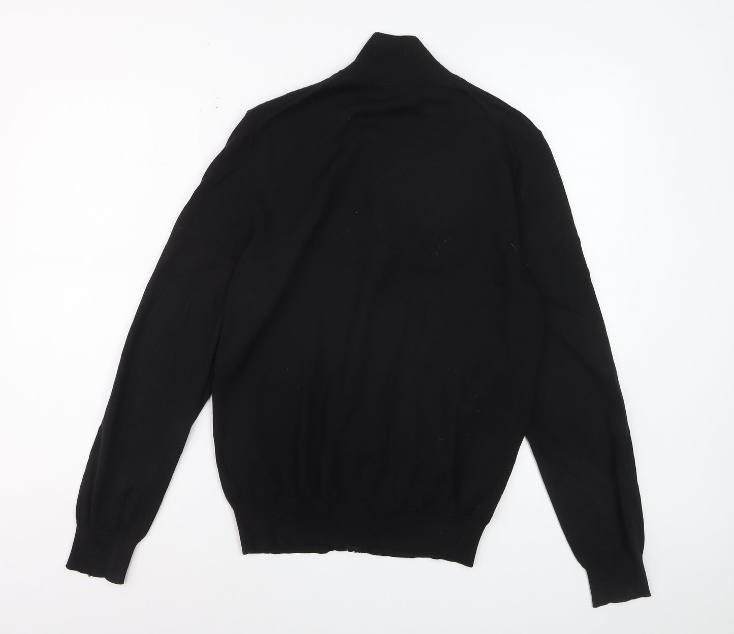 Hugo Boss Mens Black Wool Full Zip High Neck Jumper Size S