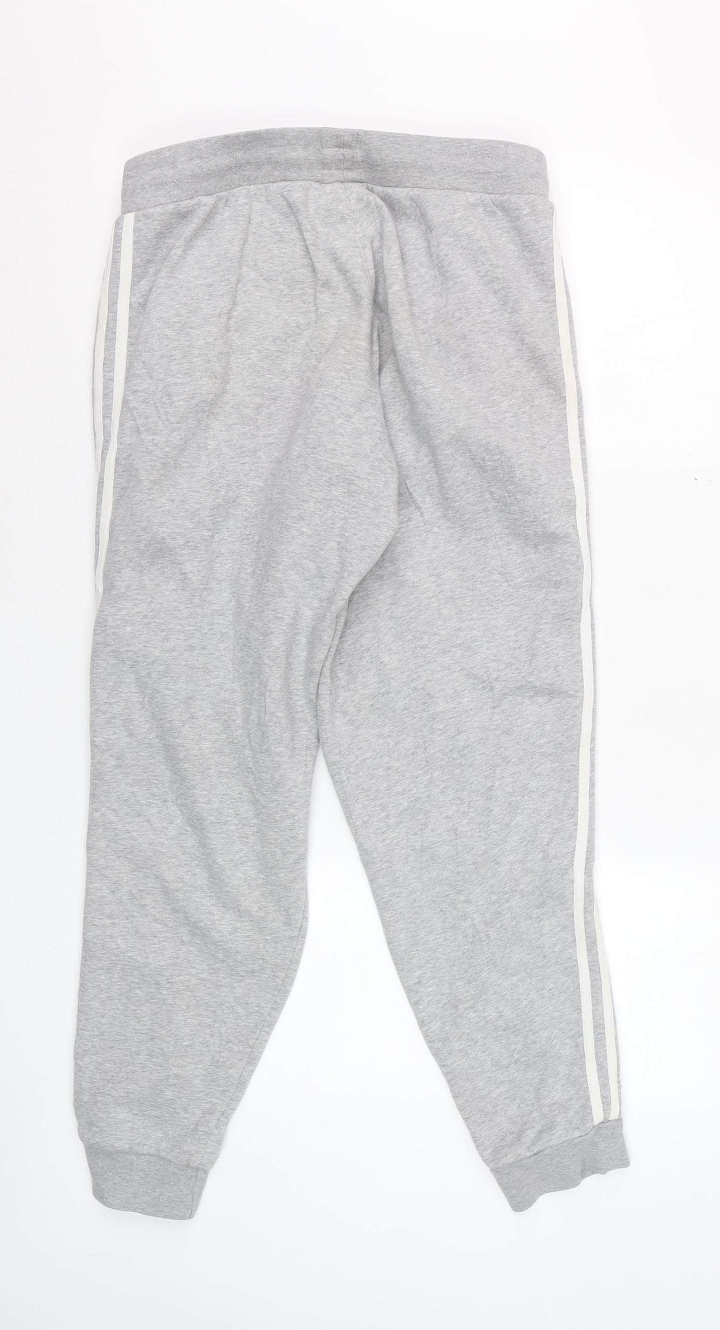 Adidas Women Grey Sweatpants M Joggers Cotton Blend Casual Sportswear