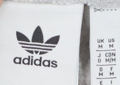 Adidas Women Grey Sweatpants M Joggers Cotton Blend Casual Sportswear