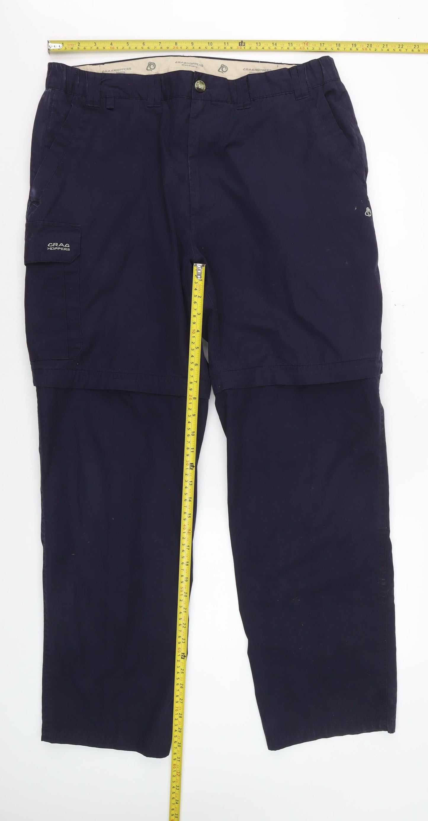 Craghoppers Men's Blue Convertible Cargo Trousers Size L 36 in