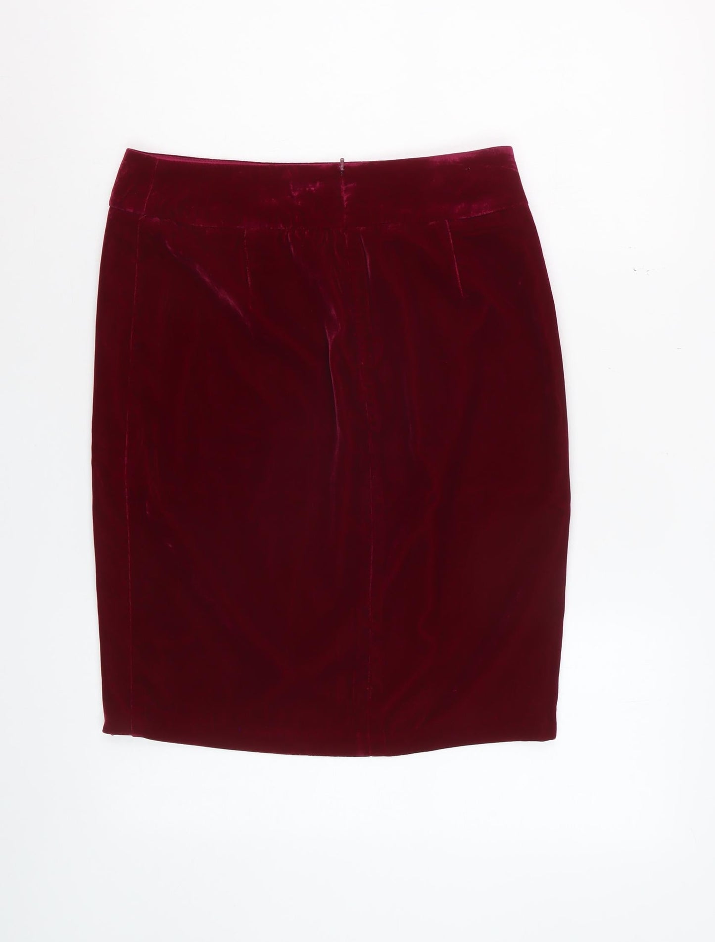 Dalia Collection Womens Red Velvet Wrap Skirt Size 8 Knee Length