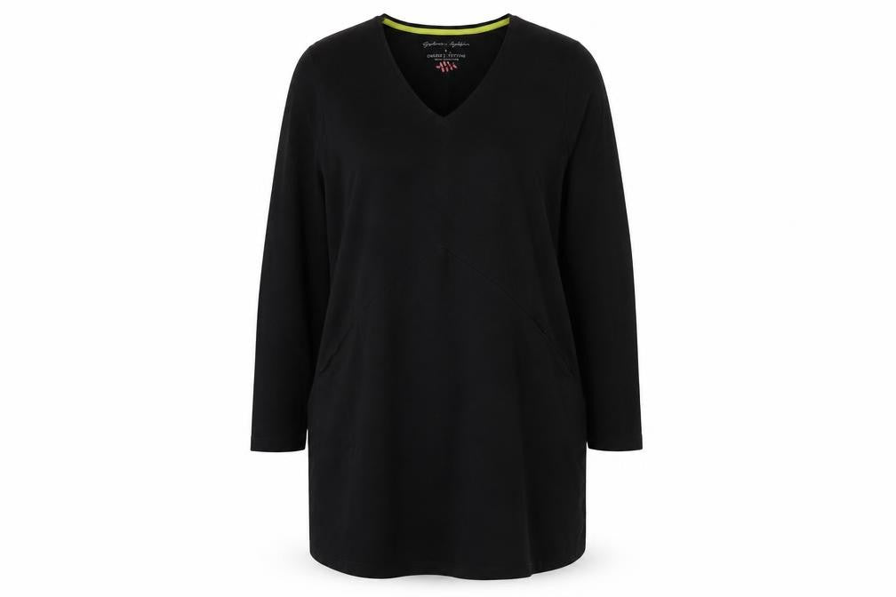 Gudrun Sjödén Women’s Black Organic Cotton V-Neck Shift Dress L