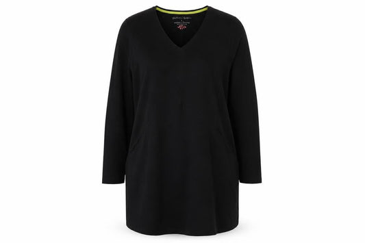 Gudrun Sjödén Women’s Black Organic Cotton V-Neck Shift Dress L