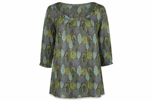 White Stuff Women’s Green Floral Shift Dress Size 12 3/4 Sleeve