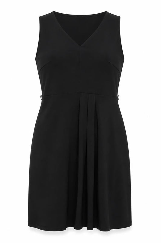 H&M Women’s Black Sleeveless Sheath Dress XL V-Neck Stretch Workwear