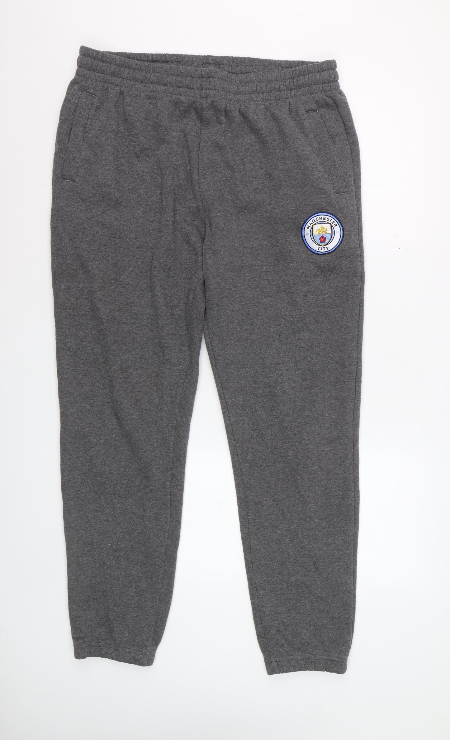 Manchester City Men Grey XL Jogger Trousers Fleece Lined
