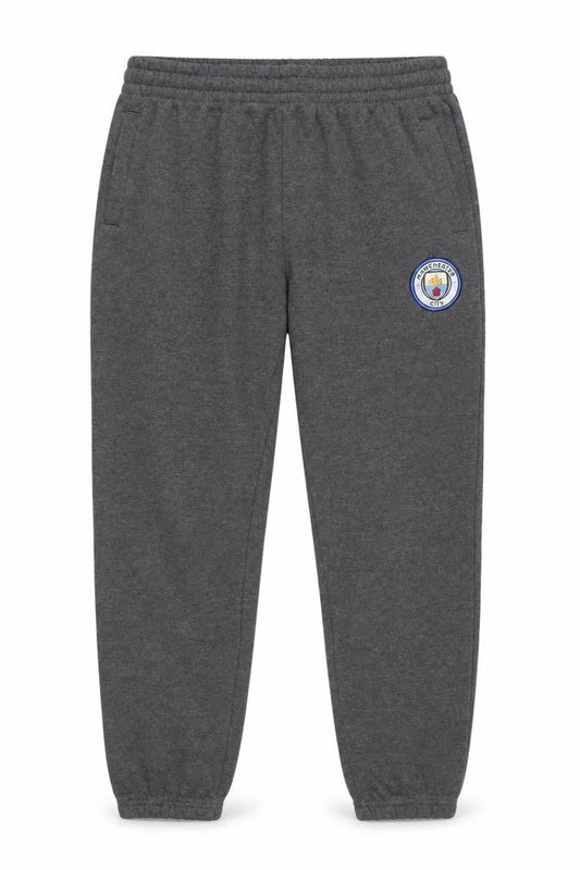 Front view of Manchester City Men Grey XL Jogger Trousers Fleece Lined