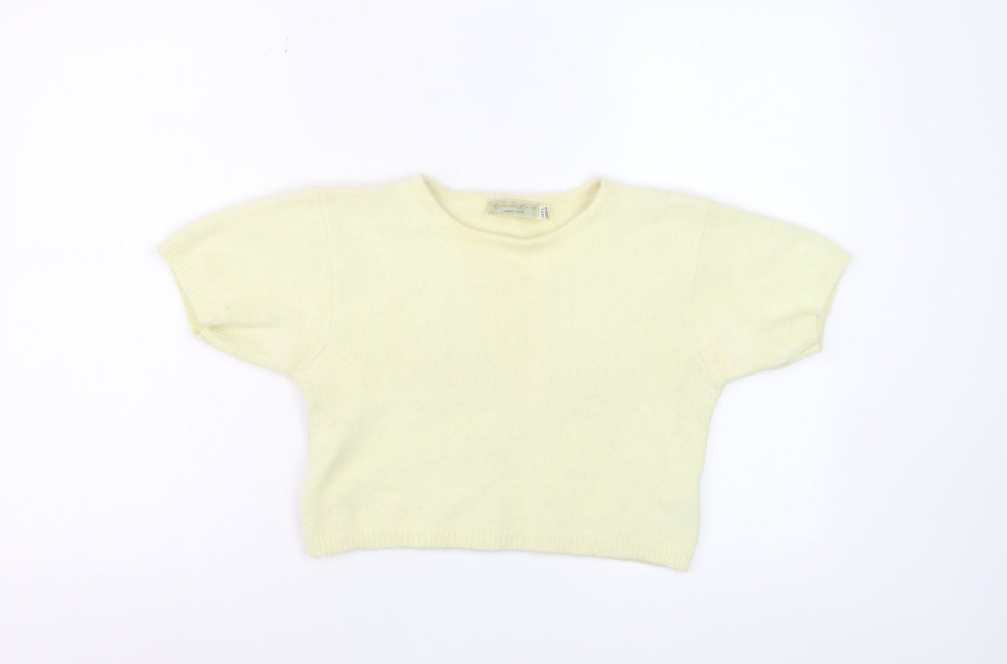 Charlotte Halton Women’s Ivory Angora Blend Cropped Knit Top M/L
