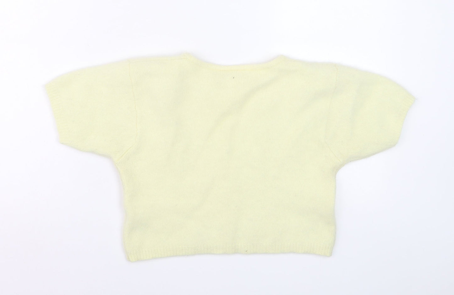 Charlotte Halton Women’s Ivory Angora Blend Cropped Knit Top M/L