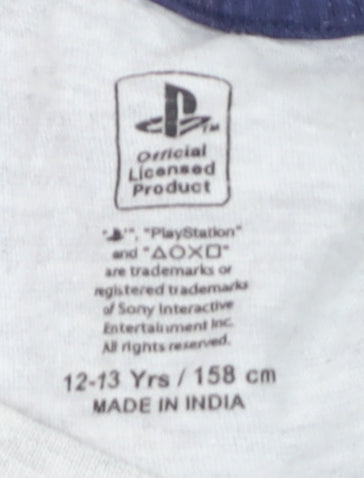 PlayStation Boys Grey 12-13 Years Logo Short Sleeve T-Shirt