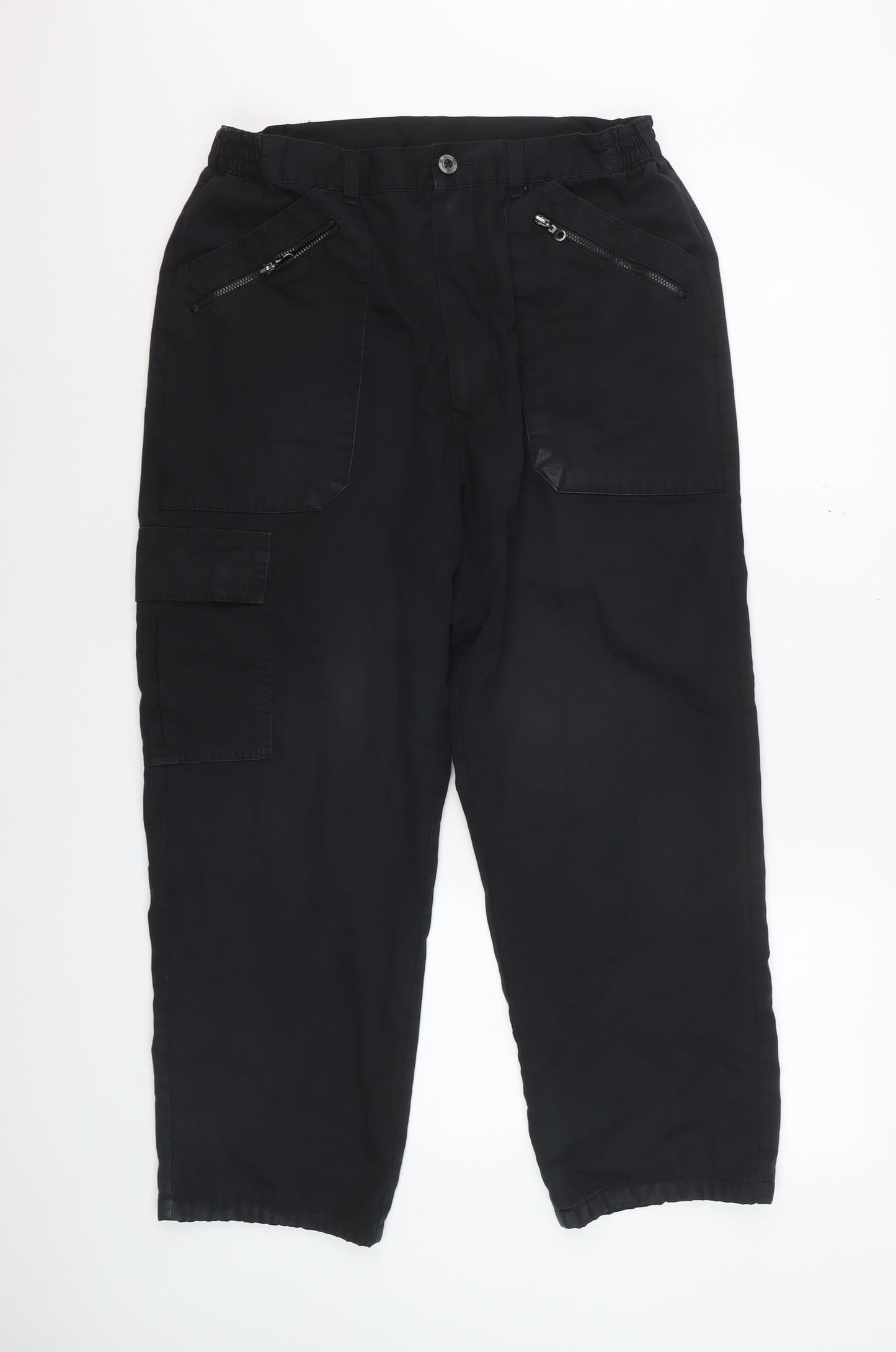 Chums Men's Black Cargo Trousers Size 32 Regular Fit