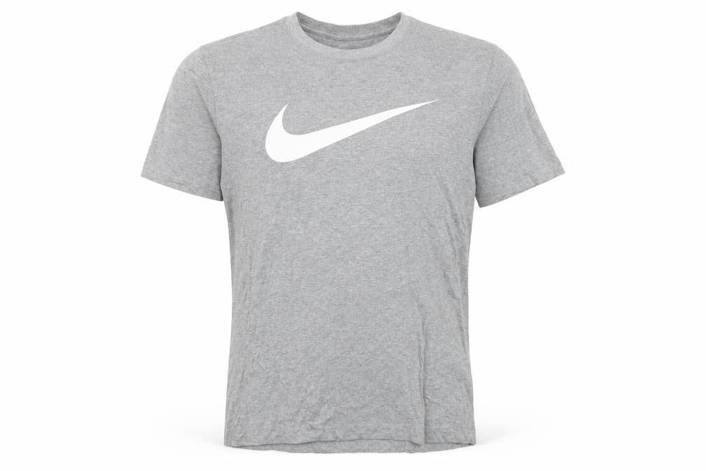 Nike Men's Grey Cotton Crew Neck Short Sleeve Sports T-Shirt M