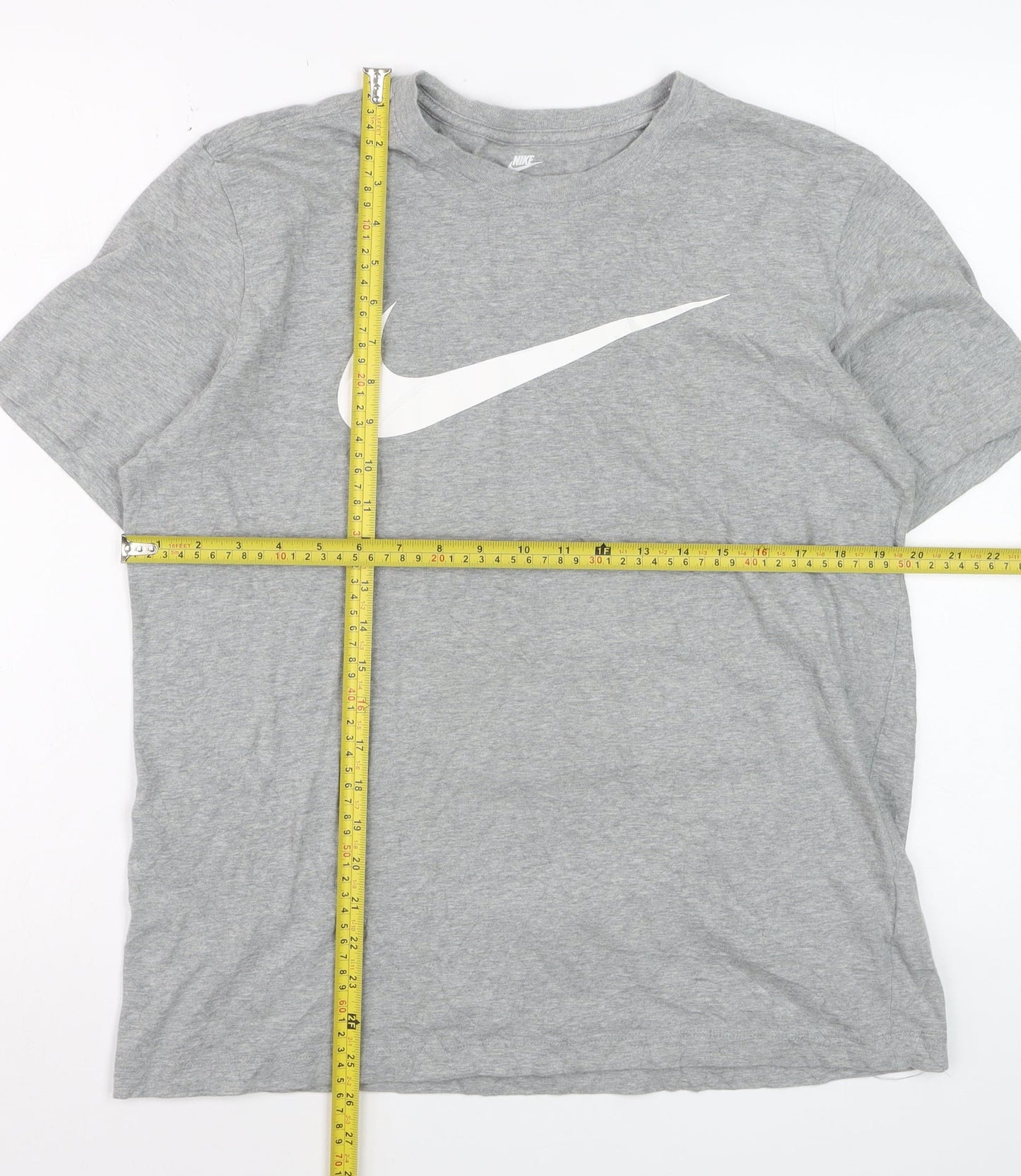 Nike Men's Grey Cotton Crew Neck Short Sleeve Sports T-Shirt M