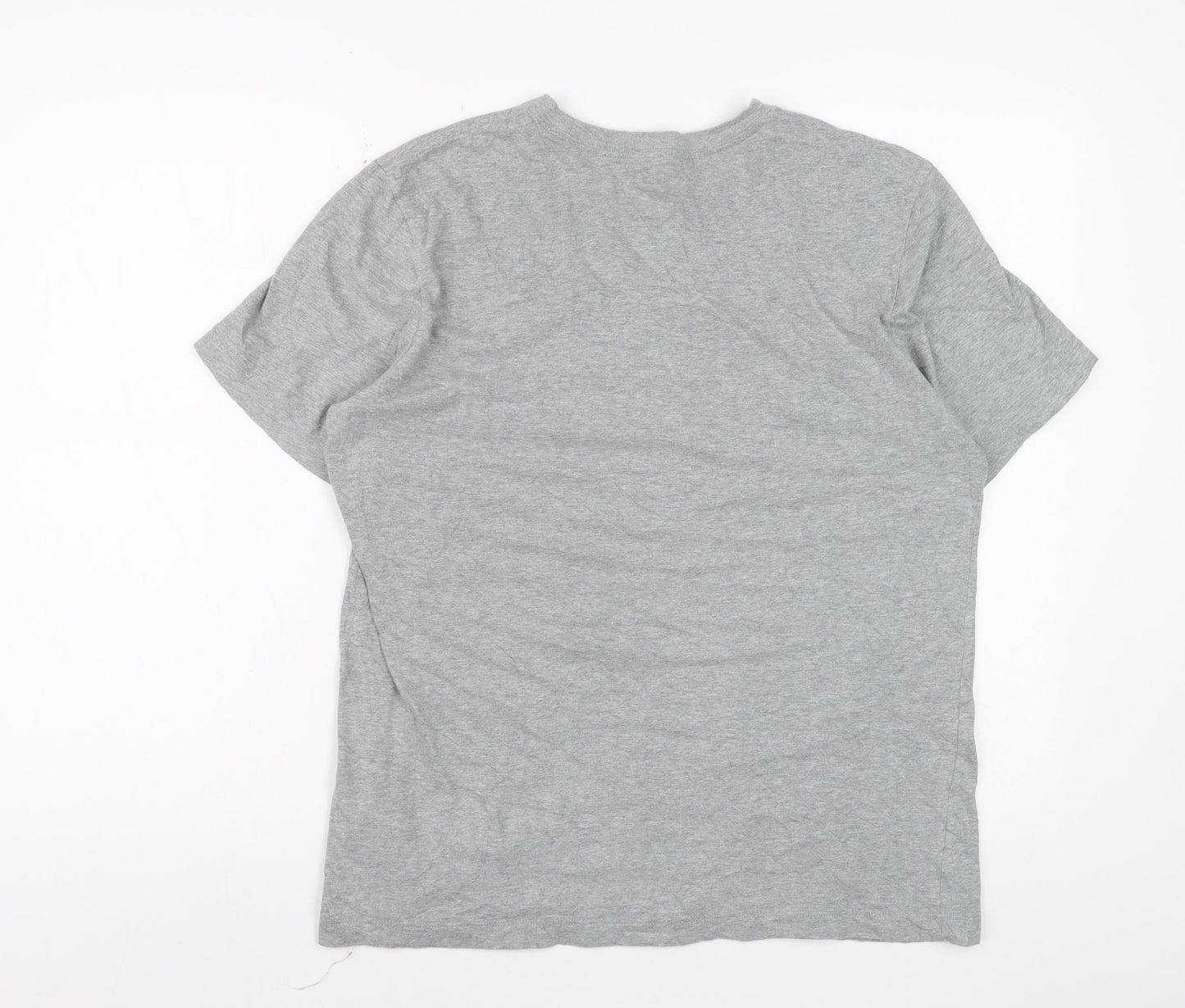 Nike Men's Grey Cotton Crew Neck Short Sleeve Sports T-Shirt M