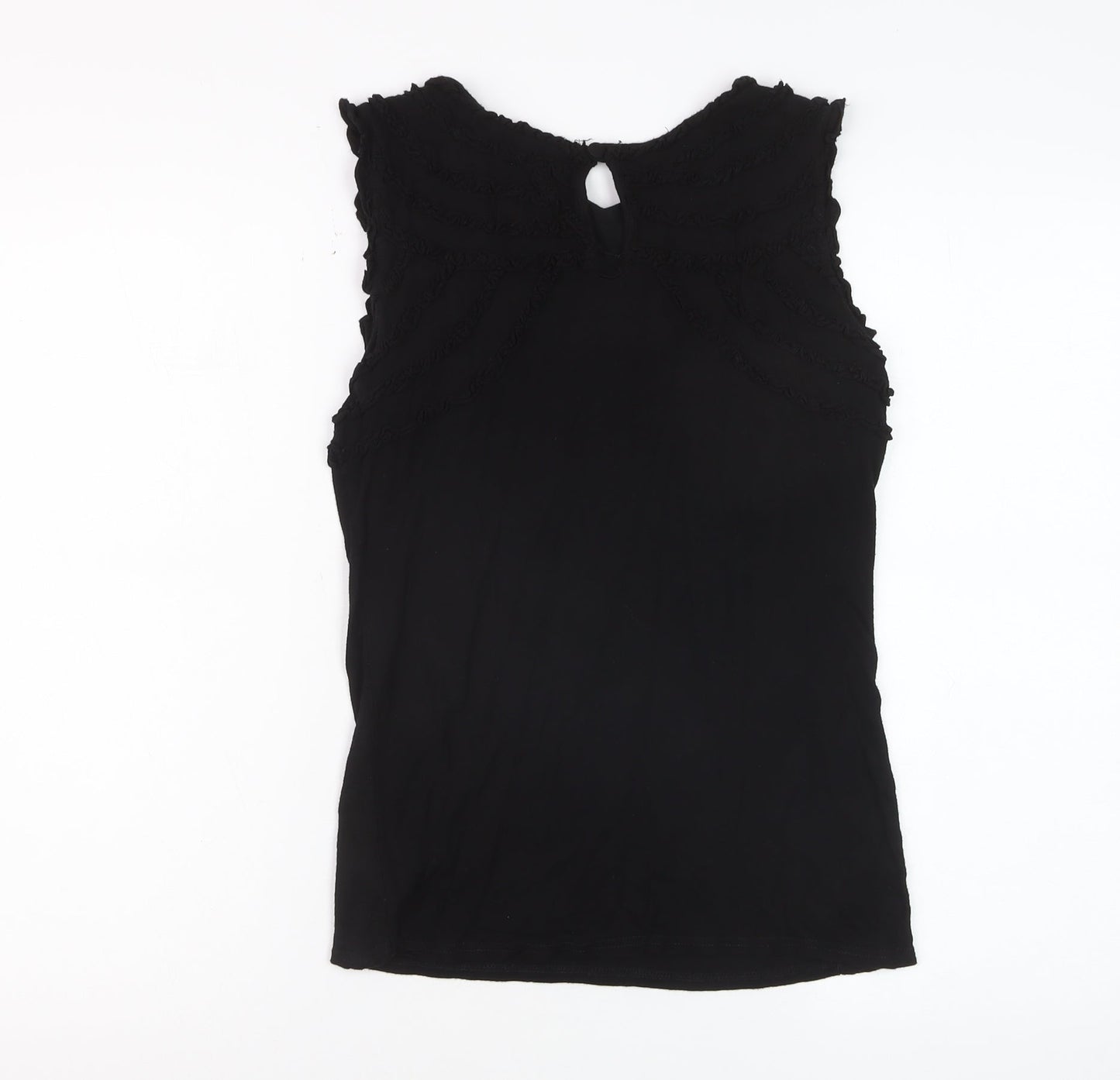 Warehouse Womens Black Sleeveless Basic Top UK 10 Viscose